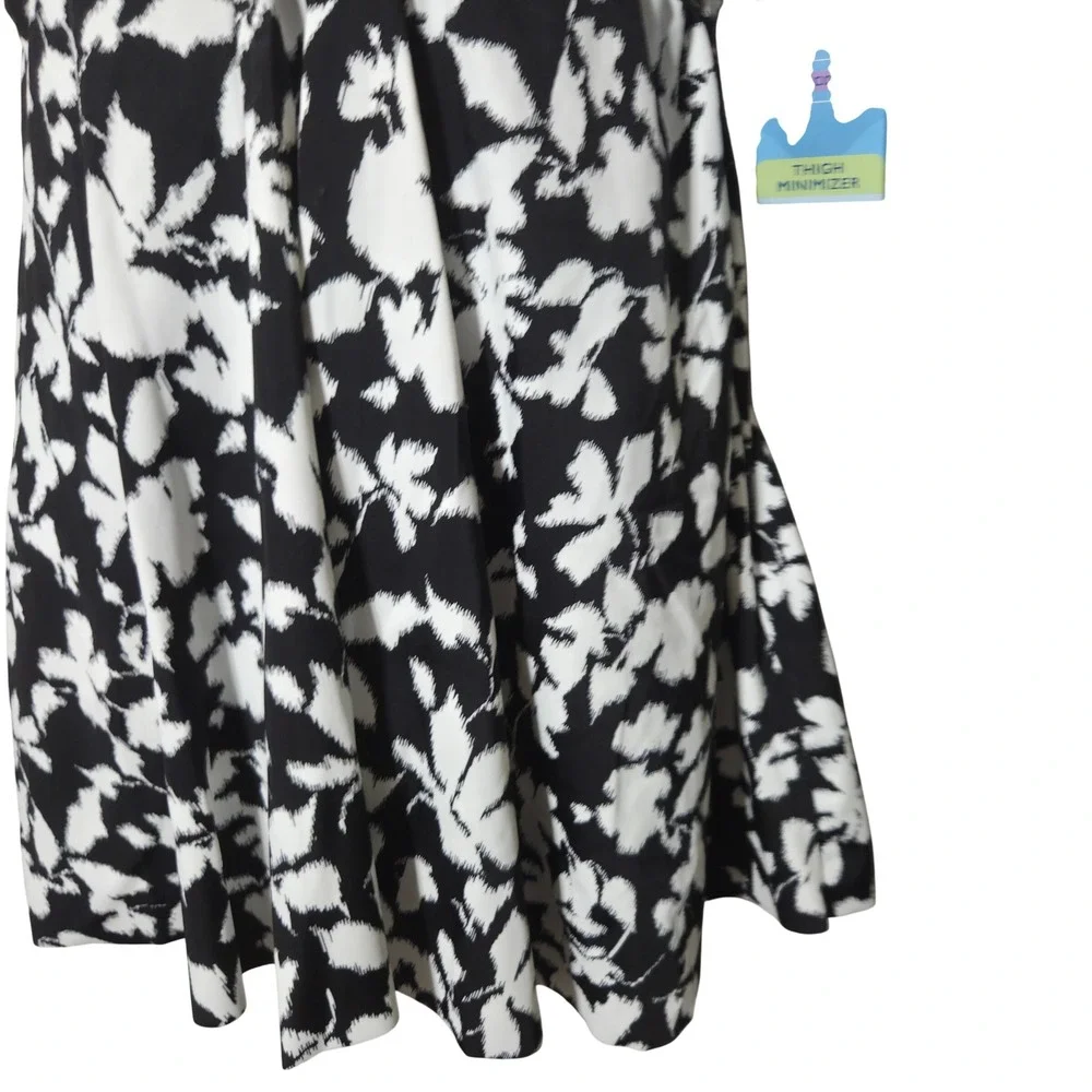 Swim Solutions Swim Dress 14 Black White Floral Slimmer Pool side Beach Resort - Picture 8 of 9